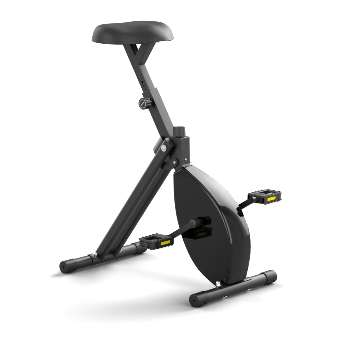 Deskbike zwart en zwarte hometrainer