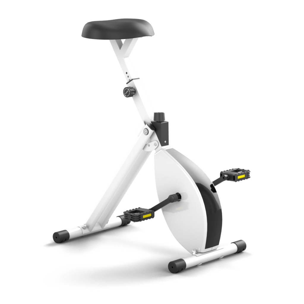 Deskbike wit en witte hometrainer