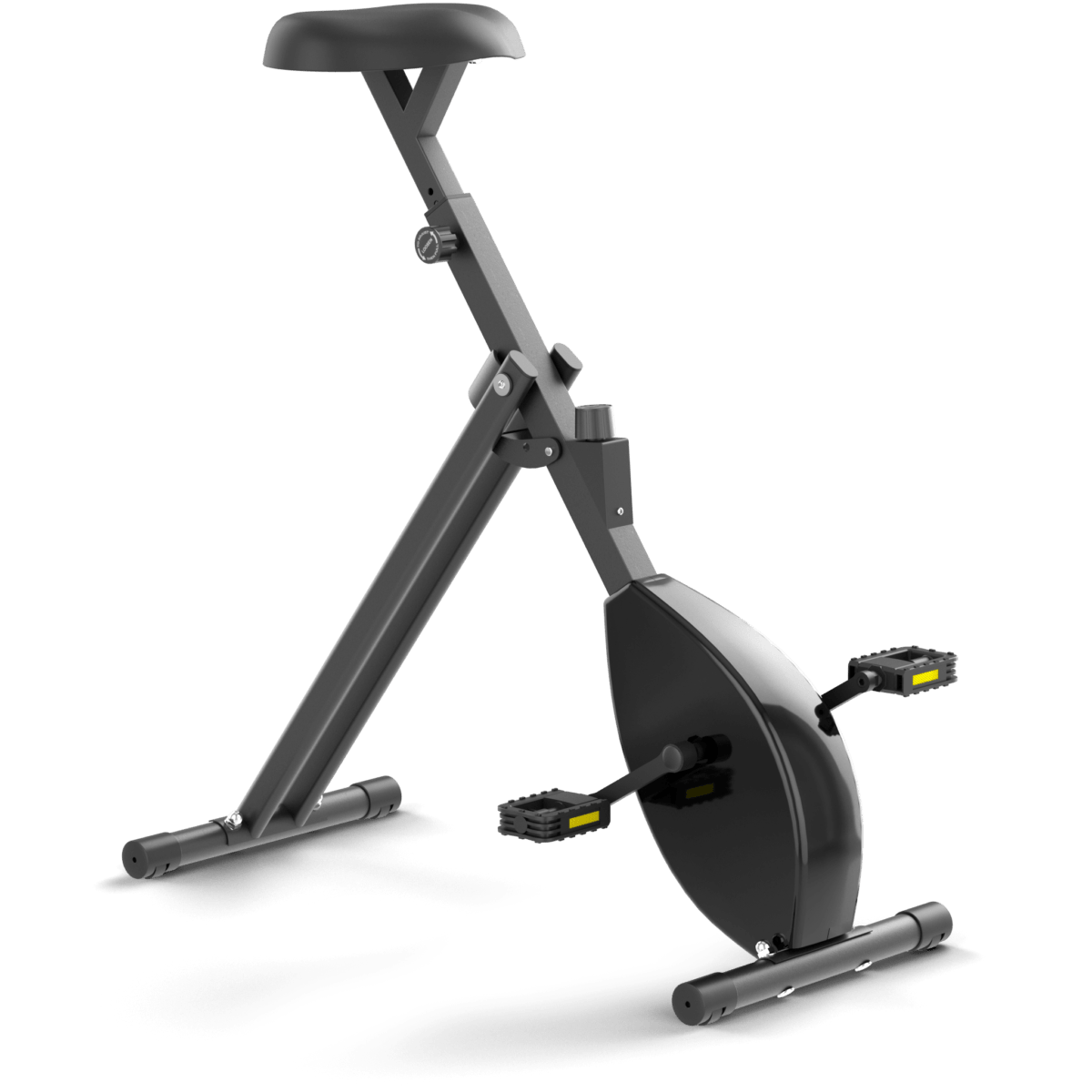 Deskbike zwart en zwarte hometrainer